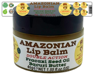 Nativilis AMAZONIAN LIP BALM DOUBLE ACTION FORMULA WITH PRACAXI SEED OIL (Pentaclethra macroloba) + BACURI BUTTER (Platonia insignis) Moisturises Dry Lips and Heals Chapped Lips - Toned Lips - Copaiba