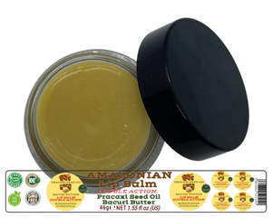 Nativilis AMAZONIAN LIP BALM DOUBLE ACTION FORMULA WITH PRACAXI SEED OIL (Pentaclethra macroloba) + BACURI BUTTER (Platonia insignis) Moisturises Dry Lips and Heals Chapped Lips - Toned Lips - Copaiba