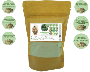 Nativilis Amazonian Green Montmorillonite Powder Clay - Natural Facial Hair Body Mask – oily and acne-prone skin restoring balance skin PH levels – Best known most used - Copaiba benefits