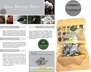 Nativilis Brazilian Frankincense - AMAZONIAN BREU BRANCO NATURAL INCENSE RESIN CHUNKS - Protium heptaphyllum - Shamanic traditional healing practices accompanying prayer - sacred purposes - Ayahuasca ceremony practitioners - Copaiba