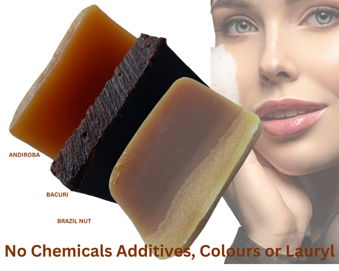 Nativilis Amazonian Collection 3-piece Soap Bar 300 grams - ANDIROBA BACURI BRAZIL NUT - Natural Vegan Emollient Face Skin Body Soap Moisturises & Cleanses No Chemicals Additives, Colours or Lauryl