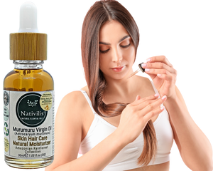 Nativilis Murumuru Virgin Oil (Astrocaryum murumuru) Amazonian Rainforest Collection - Skin Hair Care Natural Moisturizer – Less frizzy hair - Won’t clog your pores – Copaiba properties