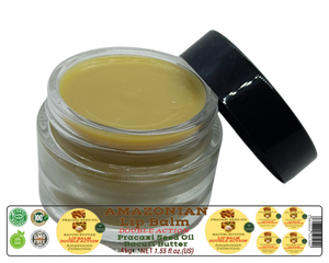 Nativilis AMAZONIAN LIP BALM DOUBLE ACTION FORMULA WITH PRACAXI SEED OIL (Pentaclethra macroloba) + BACURI BUTTER (Platonia insignis) Moisturises Dry Lips and Heals Chapped Lips - Toned Lips - Copaiba