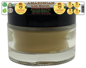 Nativilis AMAZONIAN LIP BALM DOUBLE ACTION FORMULA WITH PRACAXI SEED OIL (Pentaclethra macroloba) + BACURI BUTTER (Platonia insignis) Moisturises Dry Lips and Heals Chapped Lips - Toned Lips - Copaiba