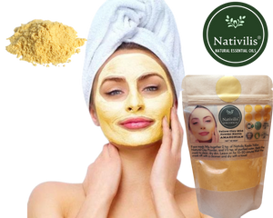 Nativilis Amazonian Yellow Clay Mild Powder Kaolin - Natural Facial Body Mask – Absorb Less Oil Perfect for Sensitive Dry Skin – Increased Collagen – Skin Remineralize - Copaiba benefits