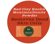 Load image into Gallery viewer, Nativilis Red Clay Kaolin Montmorillonite Powder - Natural Facial Hair Body Mask Mitigate redness removes dead skin cells blackheads cleanser for acne-prone, oily, and problem skin - Copaiba
