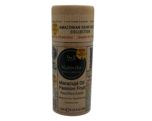 Nativilis Virgin Maracuja Passion Fruit Oil - (Passiflora Edulis) - Amazonian Rainforest Collection High Concentration Omega 6 - Sebum Regulating Properties Soothing on Skin Scalp - Copaiba Benefits
