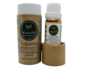 Nativilis Copaiba Balsam Essential Oil (10ml) - 100% Natural (Copaifera Officinalis ) (GC/MS Tested)
