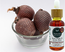Load image into Gallery viewer, Nativilis Amazonian Buriti Oils (Mauritia flexuosa) Moriche – Aguaje – Richest source Beta-Carotene Vitamin A 20X More than Carrots – emollient rebuild moisturize re-hydrate skin cells - Copaiba
