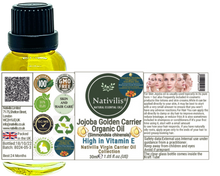 Load image into Gallery viewer, Nativilis Organic Jojoba Golden Carrier Oil (Simmondsia chinensis) Hair, Face &amp; Skin Natural Cold Pressed - Humectant Ingredient - Non-comedogenic Acne-Prone Cleanser Moisturizer Antioxidant – Copaiba
