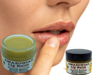 Nativilis AMAZONIAN LIP BALM DOUBLE ACTION FORMULA WITH PRACAXI SEED OIL (Pentaclethra macroloba) + BACURI BUTTER (Platonia insignis) Moisturises Dry Lips and Heals Chapped Lips - Toned Lips - Copaiba