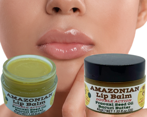 Nativilis AMAZONIAN LIP BALM DOUBLE ACTION FORMULA WITH PRACAXI SEED OIL (Pentaclethra macroloba) + BACURI BUTTER (Platonia insignis) Moisturises Dry Lips and Heals Chapped Lips - Toned Lips - Copaiba