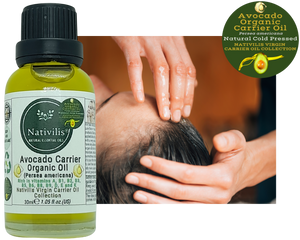 Nativilis Organic Avocado Carrier Oil (Persea americana) Hair, Face & Skin - Natural Cold Pressed - Rich in vitamins A, B1, B2, B3, B5, B6, B8, B9, D, E and K - Moisturizes Dry Skin – Copaiba