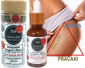 Nativilis Amazonian Dragon’s Blood (trilipid complex enriched) Virgin Rainforest Bio Oil - UCUUBA - BACURI – PRACAXI – anti-stretch marks properties stimulating the production of collagen - Copaiba