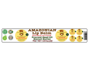 Nativilis AMAZONIAN LIP BALM DOUBLE ACTION FORMULA WITH PRACAXI SEED OIL (Pentaclethra macroloba) + BACURI BUTTER (Platonia insignis) Moisturises Dry Lips and Heals Chapped Lips - Toned Lips - Copaiba