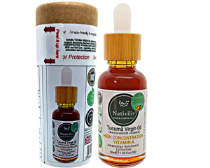 Nativilis TUCUMA VIRGIN OIL (Astrocaryum vulgare) Amazonian Rainforest Collection HIGH CONCENTRATION VITAMIN-A BETA-CAROTENE - SKIN and Hair Care - nourishing, moisturizing, antioxidant and anti-inflammatory properties - Copaiba