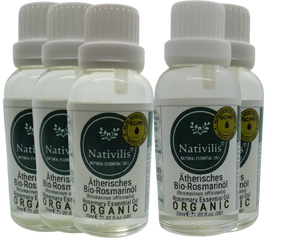 Nativilis Organic Rosemary Essential Oil (Rosmarinus officinalis) - 100% Natural - 30ml (GC/MS Tested)