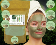 Load image into Gallery viewer, Nativilis Amazonian Green Montmorillonite Powder Clay - Natural Facial Hair Body Mask – oily and acne-prone skin restoring balance skin PH levels – Best known most used - Copaiba benefits
