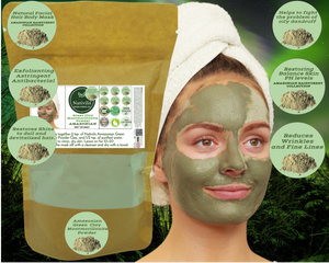 Nativilis Amazonian Green Montmorillonite Powder Clay - Natural Facial Hair Body Mask – oily and acne-prone skin restoring balance skin PH levels – Best known most used - Copaiba benefits