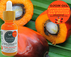 Nativilis Ojon Oil - Caiaue - (Elaeis oleifera) NATURAL HAIR SKIN BOOSTER Rainforest Virgin Oil - revitalizes damaged follicles helps effective hair growth volumize and get tame frizz – Copaiba