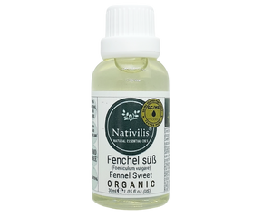 Nativilis Organic Fennel Sweet Essential Oil (Foeniculum vulgare) - 100% Natural - 30ml - (GC/MS Tested)
