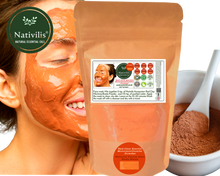 Load image into Gallery viewer, Nativilis Red Clay Kaolin Montmorillonite Powder - Natural Facial Hair Body Mask Mitigate redness removes dead skin cells blackheads cleanser for acne-prone, oily, and problem skin - Copaiba
