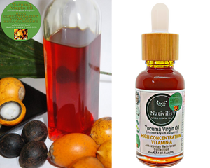 Nativilis TUCUMA VIRGIN OIL (Astrocaryum vulgare) Amazonian Rainforest Collection HIGH CONCENTRATION VITAMIN-A BETA-CAROTENE - SKIN and Hair Care - nourishing, moisturizing, antioxidant and anti-inflammatory properties - Copaiba