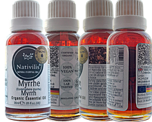 Load image into Gallery viewer, Nativilis Organic Myrrh Essential Oil (Commiphora myrrha) - 100% Natural - 30ml - (GC/MS Tested)
