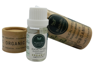 Nativilis Organic Eucalyptus Essential Oil (Eucalyptus globulus) - 100% Natural - 10ml - (GC/MS Tested)