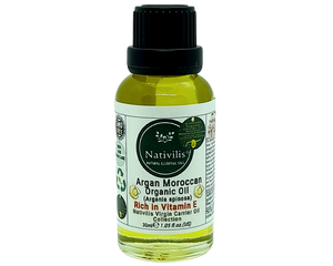 Nativilis Organic Argan Oil Moroccan (Argania spinosa) Hair, Face & Skin - Natural Cold Pressed Carrier Oil - Pure & Natural, Anti-Ageing, Antioxidant, Vegan, No GMO - Rich in Vitamin E – Copaiba