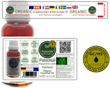 Load image into Gallery viewer, Nativilis Organic Patchouli Essential Oil (Pogostemon cablin) - 100% Natural - 30ml - (GC/MS Tested)
