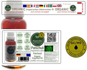 Nativilis Organic Patchouli Essential Oil (Pogostemon cablin) - 100% Natural - 30ml - (GC/MS Tested)