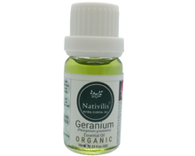 Load image into Gallery viewer, Nativilis Organic Geranium Essential Oil (Pelargonium graveolens) - 100% Natural - 10ml - (GC/MS Tested)
