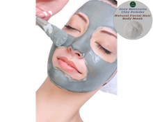 Load image into Gallery viewer, Nativilis Gray (Grey) Bentonite Clay Powder - Natural Facial Hair Body Mask Fine Soft Texture Removing Toxins from the Body Detoxifying Skin Hydrates the Hair and Scalp Copaiba
