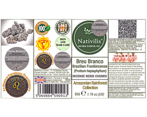 Nativilis Brazilian Frankincense - AMAZONIAN BREU BRANCO NATURAL INCENSE RESIN CHUNKS - Protium heptaphyllum - Shamanic traditional healing practices accompanying prayer - sacred purposes - Ayahuasca ceremony practitioners - Copaiba