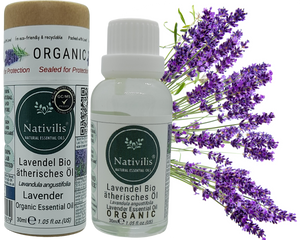 Nativilis Organic Lavender Essential Oil (Lavandula angustifolia) - 100% Natural - 30ml - (GC/MS Tested)