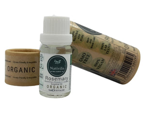 Nativilis Organic Rosemary Essential Oil (Rosmarinus officinalis) - 100% Natural - 10ml