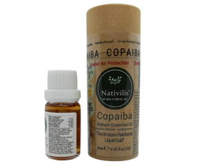 Nativilis Copaiba Balsam Essential Oil (10ml) - 100% Natural (Copaifera Officinalis ) (GC/MS Tested)