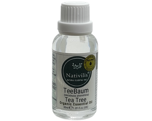 Nativilis Organic Tea Tree Essential Oil (Melaleuca alternifolia) - 100% Natural - 30ml - (GC/MS Tested)