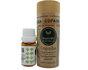 Nativilis Copaiba Balsam Essential Oil (10ml) - 100% Natural (Copaifera Officinalis ) (GC/MS Tested)