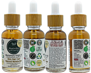 Nativilis Murumuru Virgin Oil (Astrocaryum murumuru) Amazonian Rainforest Collection - Skin Hair Care Natural Moisturizer – Less frizzy hair - Won’t clog your pores – Copaiba properties