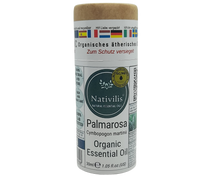 Load image into Gallery viewer, Nativilis Organic Palmarosa Essential Oil (Cymbopogon martinii)- 100% Natural - 30ml - (GC/MS Tested)
