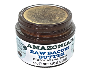 Nativilis Amazonian Raw Bacuri Butter (Platonia insignis) - Reduces the formation of redness emollient properties high absorption rate - anti-ageing stabilises collagen + elastin production – Copaiba