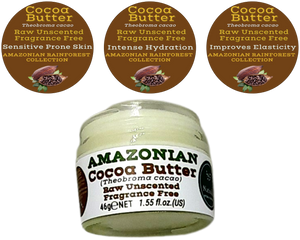 Nativilis Amazonian Cocoa Butter Raw Unscented Fragrance Free (Theobroma cacao) Skin Natural Moisturizer Replenishing skin's moisture protecting your skin improving elasticity – Copaiba properties