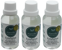 Load image into Gallery viewer, Nativilis Organic Eucalyptus Essential Oil (Eucalyptus globulus) - 100% Natural - 30ml - (GC/MS Tested)
