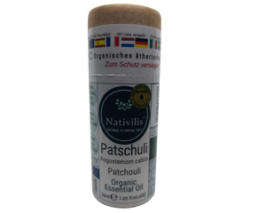 Nativilis Organic Patchouli Essential Oil (Pogostemon cablin) - 100% Natural - 30ml - (GC/MS Tested)