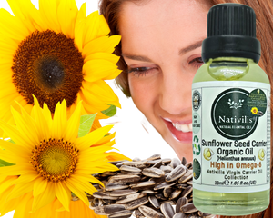 Nativilis Organic Sunflower Seed Carrier Oil (Helianthus annuus) Omega 6 Hair, Face & Skin - Natural Cold Pressed - Non-comedogenic - Promotes Moisture Retention in Skin and Hair Acne-Prone – Copaiba