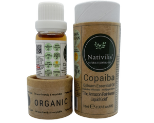 Nativilis Copaiba Balsam Essential Oil (10ml) - 100% Natural (Copaifera Officinalis ) (GC/MS Tested)