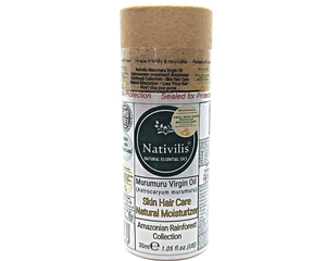 Nativilis Murumuru Virgin Oil (Astrocaryum murumuru) Amazonian Rainforest Collection - Skin Hair Care Natural Moisturizer – Less frizzy hair - Won’t clog your pores – Copaiba properties