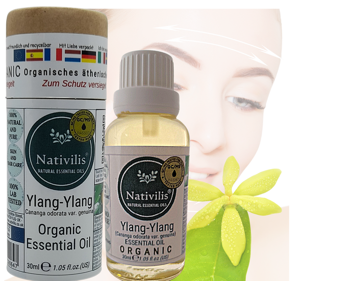 Nativilis Organic Ylang Ylang Essential Oil (Cananga odorata var. genuina)- 100% Natural - 30ml - (GC/MS Tested)